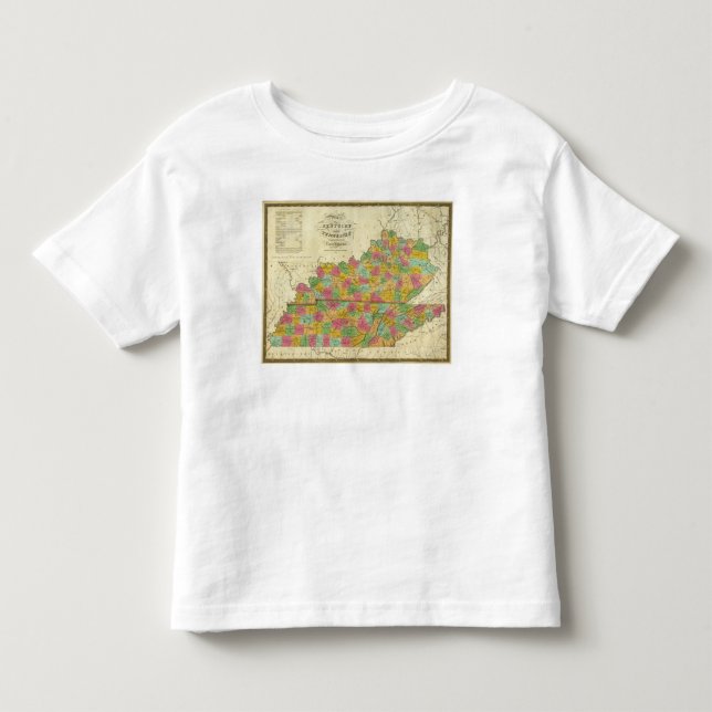 Camiseta De Bebé Mapa de Kentucky y de Tennessee (Anverso)