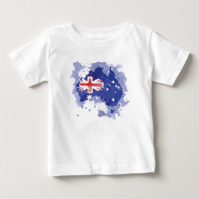 Camiseta De Bebé Mapa de la acuarela de Australia (Anverso)