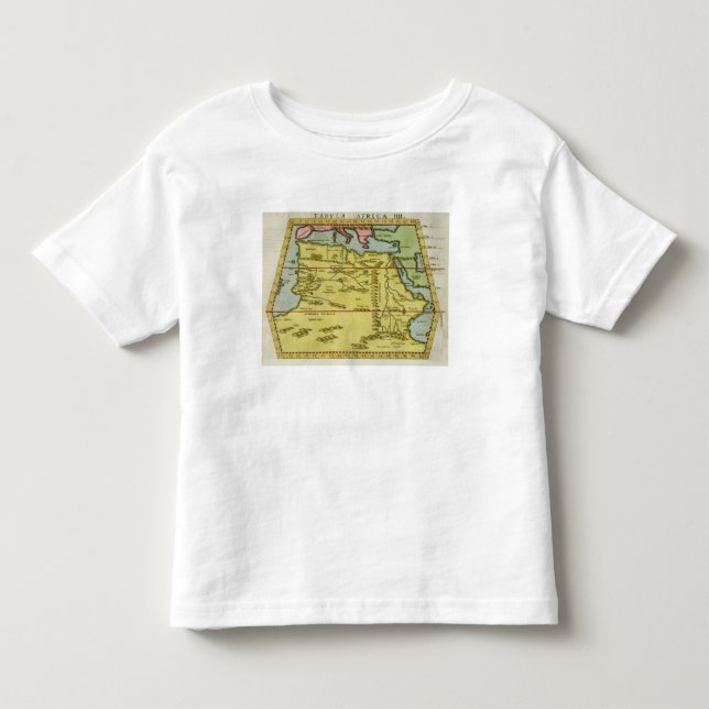 Camiseta De Bebé Mapa de la África del Norte, c.1580s (grabado (Anverso)