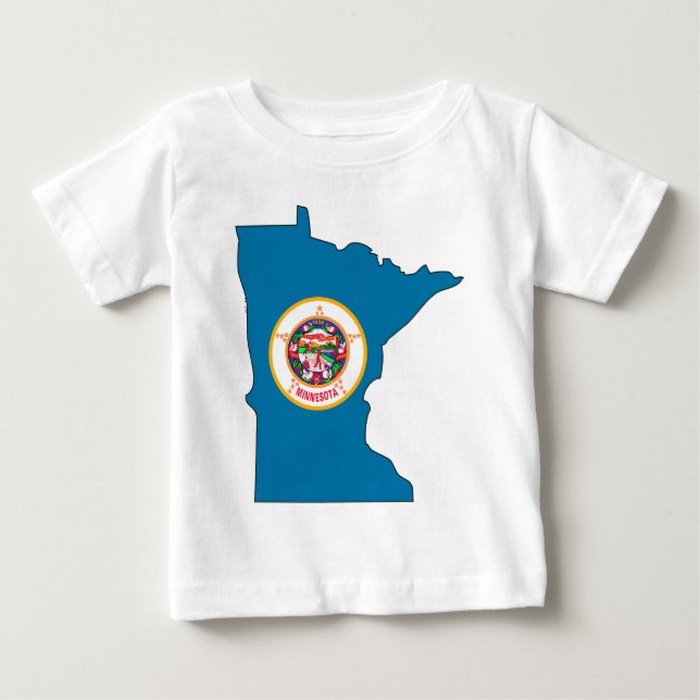 Camiseta De Bebé Mapa de la bandera de Minnesota (Anverso)