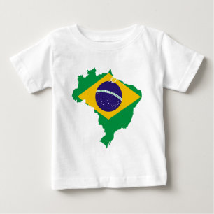 Camiseta De Bebé mapa de la bandera del Brasil