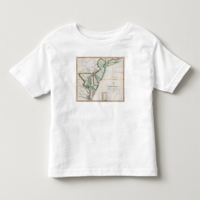 Camiseta De Bebé Mapa de la costa americana (Anverso)