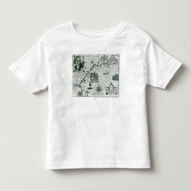 Camiseta De Bebé Mapa de la costa costa de Nueva Inglaterra (Anverso)