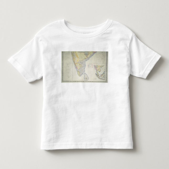 Camiseta De Bebé Mapa de la India meridional británica, 1872 (Anverso)