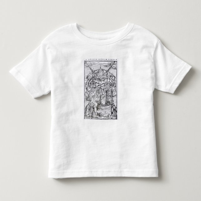Camiseta De Bebé Mapa de la isla de Utopía, frontispiece del libro (Anverso)