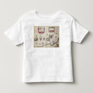 Camiseta De Bebé Mapa de la isla moluqueña, grabado