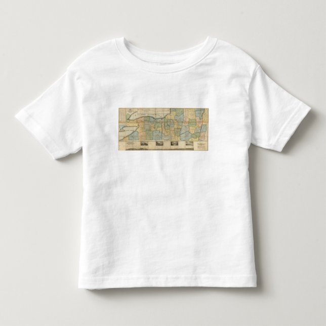 Camiseta De Bebé Mapa de la parte occidental del estado de Nueva (Anverso)