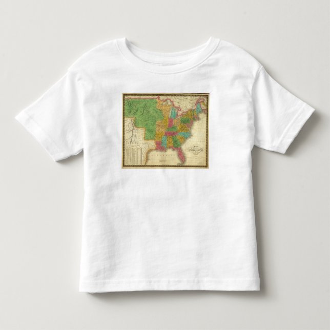Camiseta De Bebé Mapa de los Estados Unidos (Anverso)