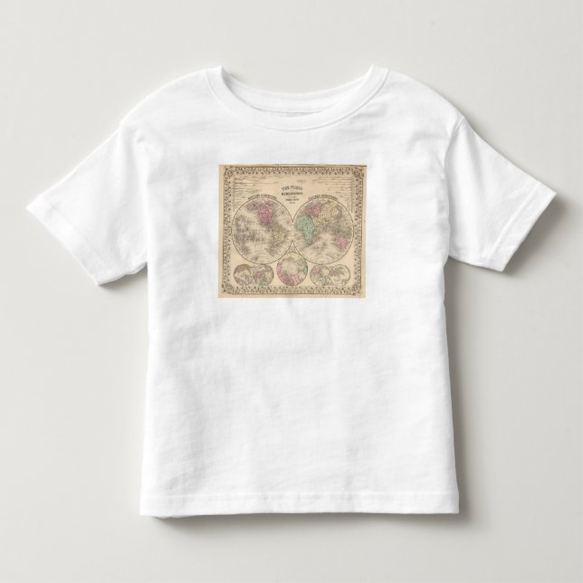 Camiseta De Bebé Mapa de los hemisferios del mundo de Mitchell (Anverso)