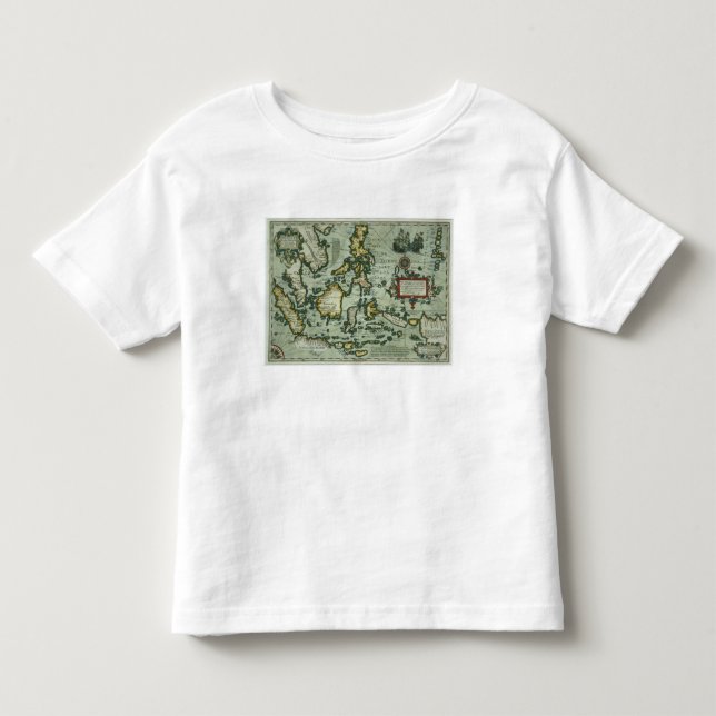 Camiseta De Bebé Mapa de los indies del este, pub. 1635 en (Anverso)