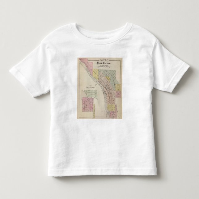 Camiseta De Bebé Mapa de los Rapids de Sauk, mapa del centro de (Anverso)