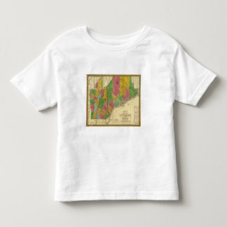 Camiseta De Bebé Mapa de Maine, de New Hampshire, y de Vermont