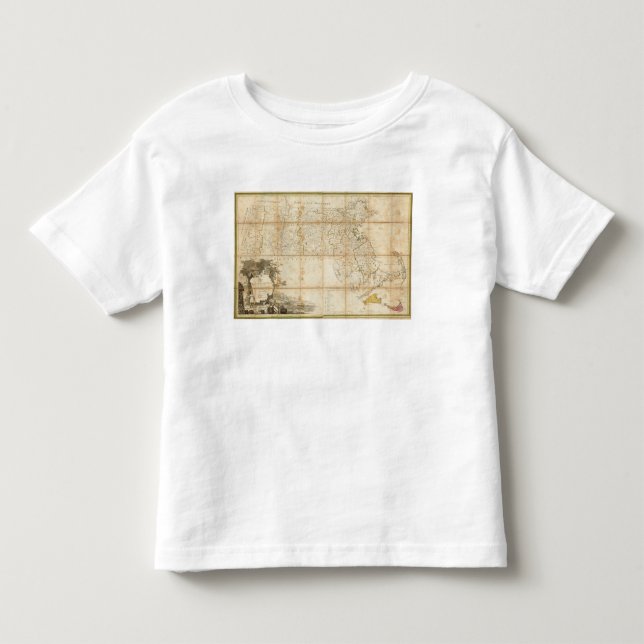 Camiseta De Bebé Mapa de Massachusetts (Anverso)