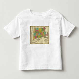 Camiseta De Bebé Mapa de Massachusetts y de Connecticut