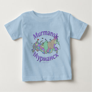 Camiseta De Bebé Mapa de Murmansk Rusia