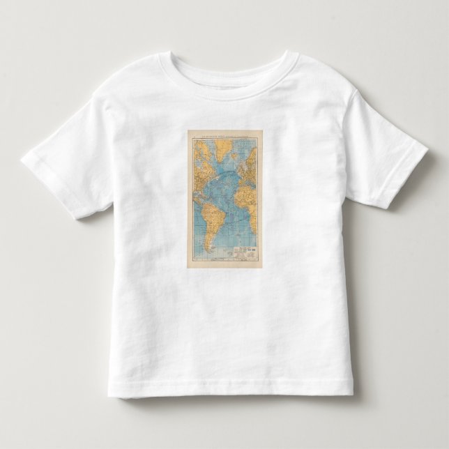 Camiseta De Bebé Mapa de Océano Atlántico (Anverso)