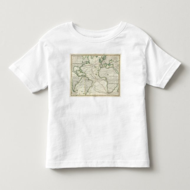 Camiseta De Bebé Mapa de Océano Atlántico (Anverso)