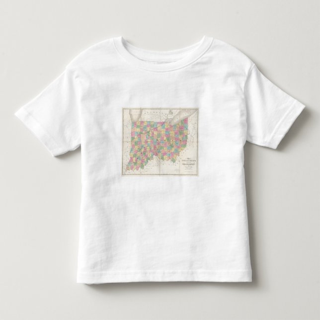 Camiseta De Bebé Mapa de Ohio y de Indiana (Anverso)