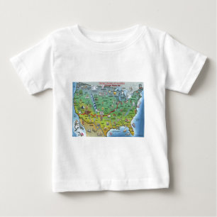 Camiseta De Bebé Mapa de Personalizados de la Ruta 66 histórica