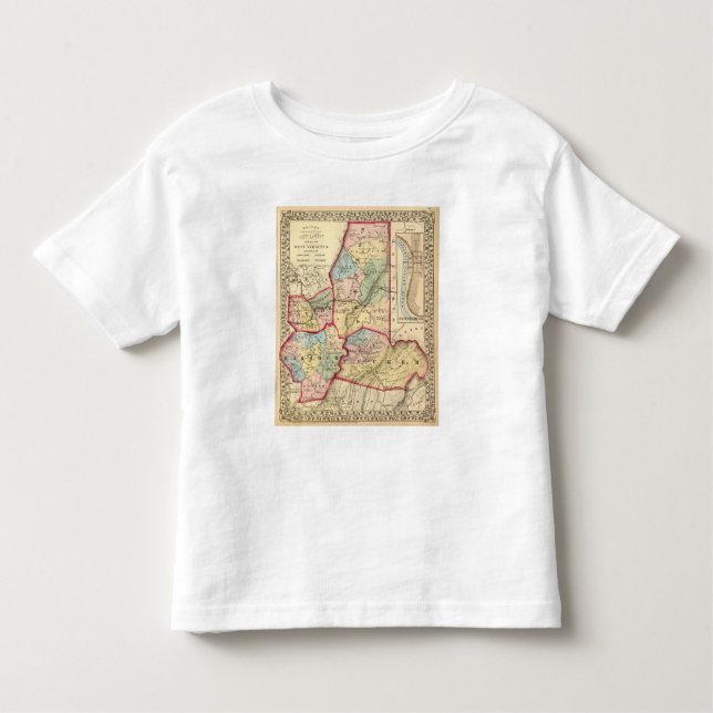 Camiseta De Bebé Mapa de Preston, Taylor, Barbour, condados de (Anverso)