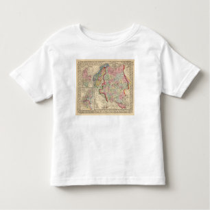 Camiseta De Bebé Mapa de Rusia, Suecia, Noruega de Mitchell
