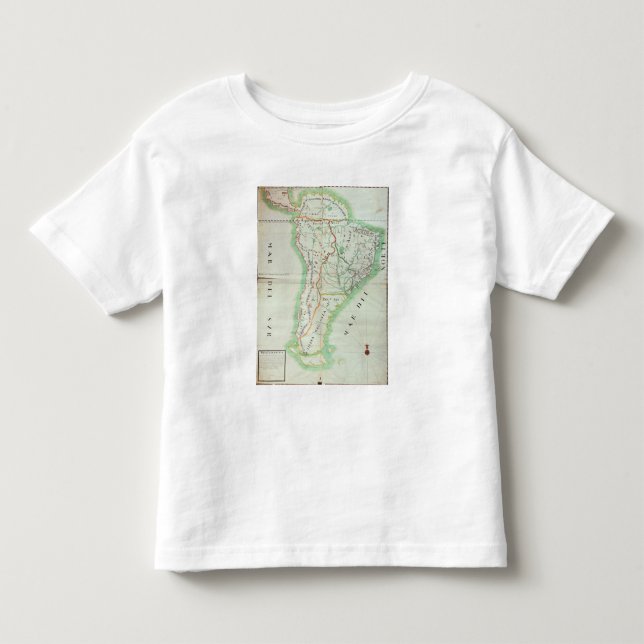Camiseta De Bebé Mapa de Suramérica, 1777 (Anverso)