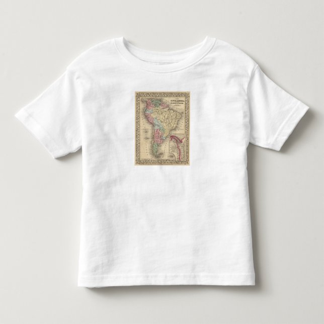 Camiseta De Bebé Mapa de Suramérica de Mitchell (Anverso)