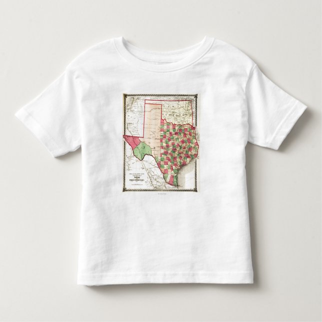 Camiseta De Bebé Mapa de TerritoryPanoramic de Tejas y del indio (Anverso)