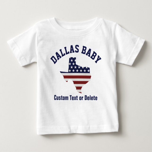 Camiseta De Bebé Mapa de Texas | Bandera Patriótica de los Estados  (Anverso)