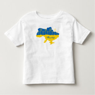 Camiseta De Bebé Mapa de Ucrania con girasol y bandera ucraniana