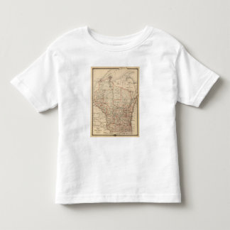 Camiseta De Bebé Mapa de Wisconsin que muestra distritos