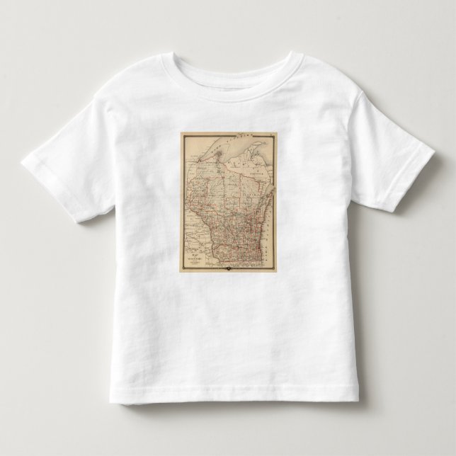 Camiseta De Bebé Mapa de Wisconsin que muestra distritos (Anverso)