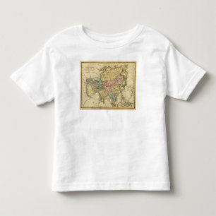 Camiseta De Bebé Mapa del atlas coloreado de la mano de Asia