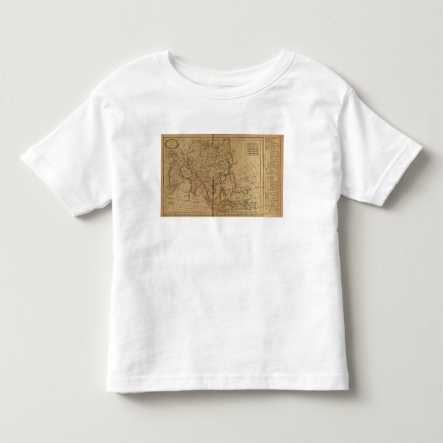 Camiseta De Bebé Mapa del atlas de Asia (Anverso)