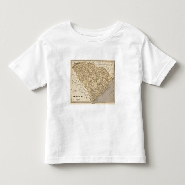 Camiseta De Bebé Mapa del atlas de Carolina del Sur (Anverso)