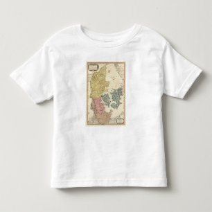 Camiseta De Bebé Mapa del atlas de Dinamarca