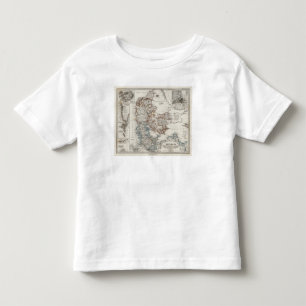 Camiseta De Bebé Mapa del atlas de Dinamarca con 5 mapas de