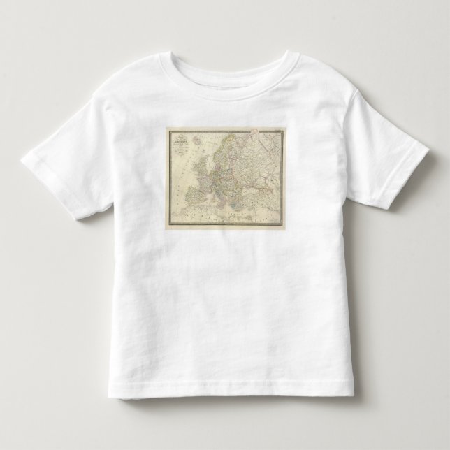Camiseta De Bebé Mapa del atlas de Europa (Anverso)
