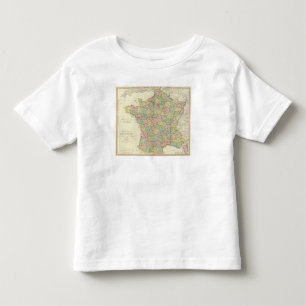 Camiseta De Bebé Mapa del atlas de Francia con los obispos