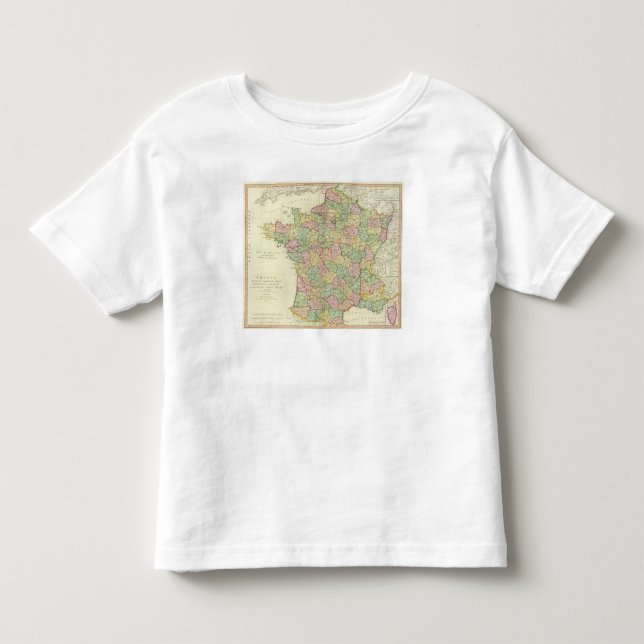 Camiseta De Bebé Mapa del atlas de Francia con los obispos (Anverso)
