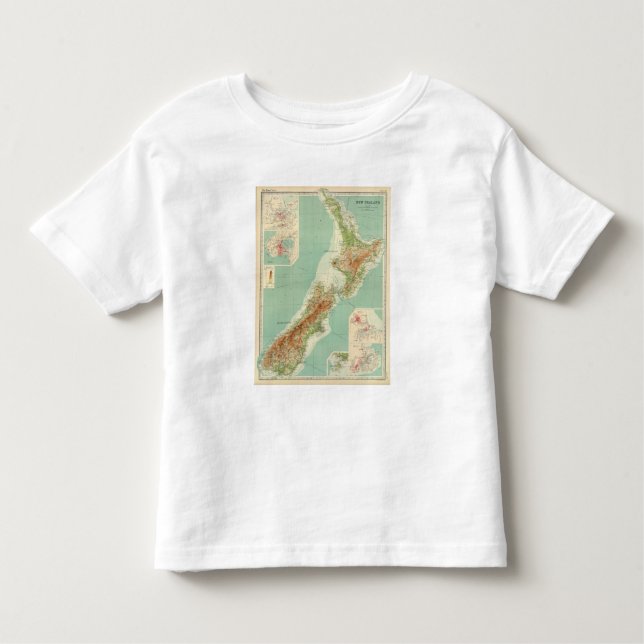 Camiseta De Bebé Mapa del atlas de Nueva Zelanda (Anverso)
