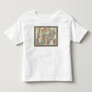 Camiseta De Bebé Mapa del Brasil, de Bolivia, de Paraguay, y de