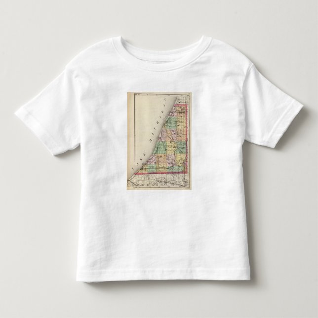 Camiseta De Bebé Mapa del condado de Berrien, Michigan (Anverso)