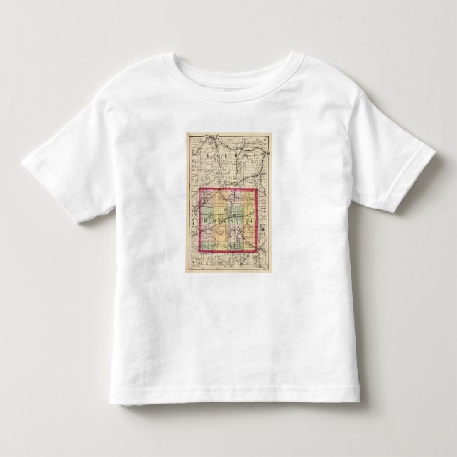 Camiseta De Bebé Mapa del condado de Branch, Michigan (Anverso)