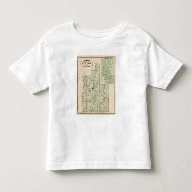 Camiseta De Bebé Mapa del condado de Fulton con Rochester, Fulton (Anverso)