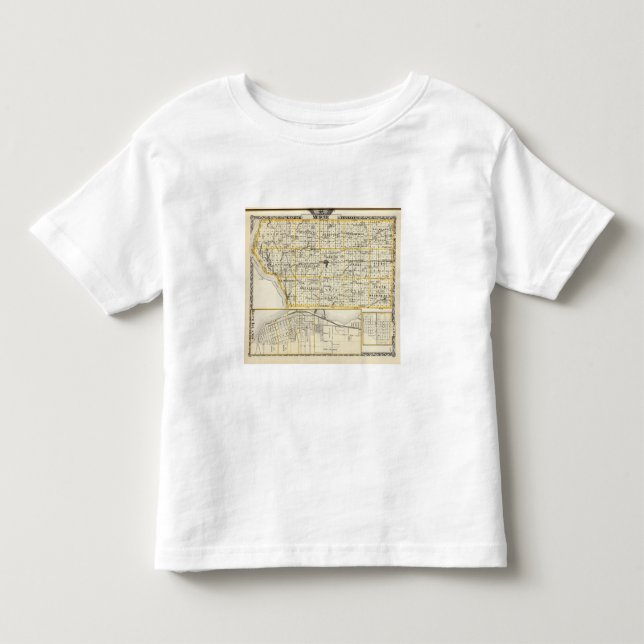 Camiseta De Bebé Mapa del condado de Mercer, de la isla de la roca (Anverso)