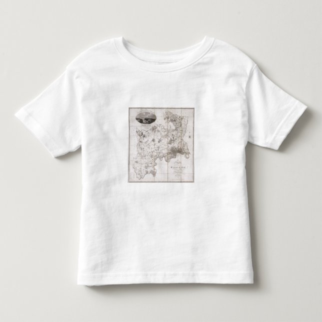 Camiseta De Bebé Mapa del condado de Middlesex, publicado 1819 (Anverso)