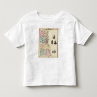Camiseta De Bebé Mapa del condado de Milwaukee, estado de Wisconsin