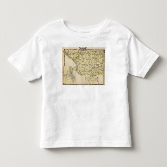 Camiseta De Bebé Mapa del condado, de Moline y de Dunleith de (Anverso)