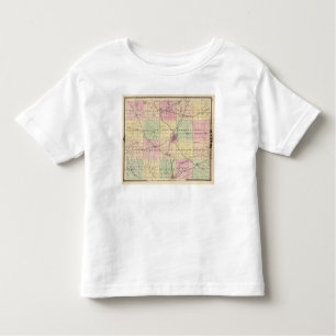 Camiseta De Bebé Mapa del condado de Rock, estado de Wisconsin
